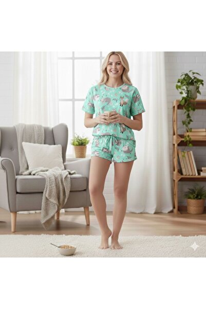 PEMBİŞ HOMEWEAR مجموعة شورتات قصيرة من Owl koala