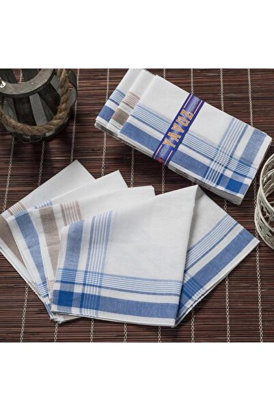 GÖZDE TEKSTİL Kutulu Kumaş Cep Mendili 40x40 cm – 12 Adet (1 Düzine)-Yavuz