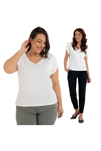 MORAJ WOMEN'S BLOUSE LOOSE COTTON SHIRT COMFORTABLE T-SHIRT WHITE