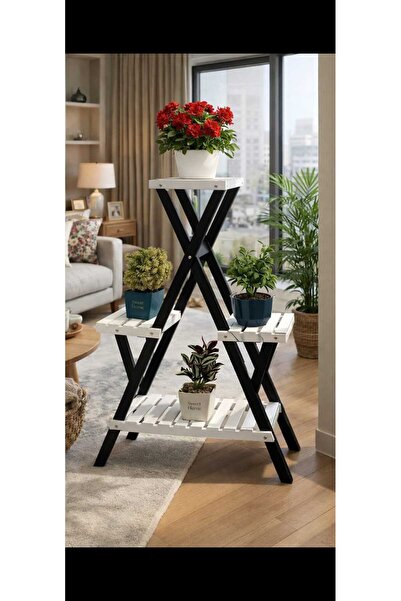 KOVANCI MARANGOZ DEDE DEKORATİF AHŞAP RAF ÇİÇEKLİK SAKSILIK SAKSI STANDI DÜZE...