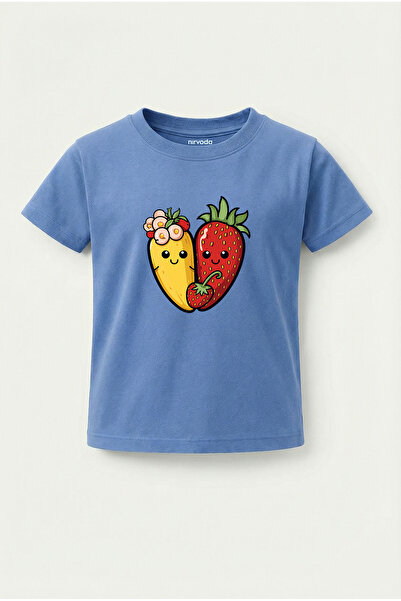 nirvoda Children's T-Shirt Strawberry Banana Duo Printed Kids Tshirt