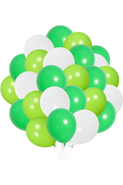 BALON DİYARI 10 قطع من البالونات الخضراء الفاتحة والبيضاء عالية الجودة من الل...