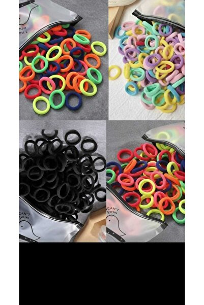 ModaRESSO حقيبة شفافة تحتوي على 3x50 مشبك مطاطي صغير عالي الجودة (ألوان ناعمة...