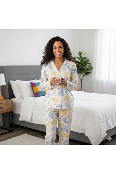 PEMBİŞ HOMEWEAR Σετ πιτζάμες με αστέρια και φεγγάρια