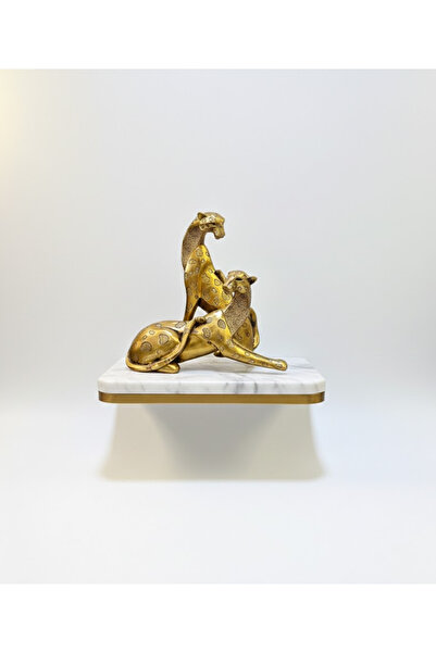 AKUA TAHTA Dekoratif Modern İkili Jaguar Biblo Seti