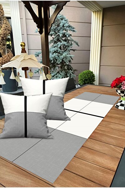 Ardizayn Feel (Gri) - Țesătură din catifea, pentru balcon, grădină, covoraș d...