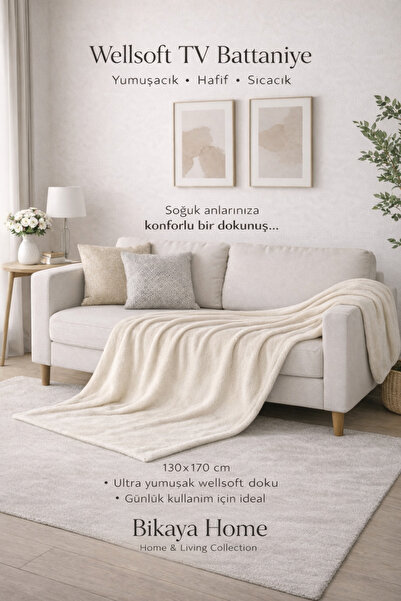 Bikaya Home بطانية تلفزيون ويلسوفت 130x170 سم |   ملمس ناعم |   خفيف الوزن ود...