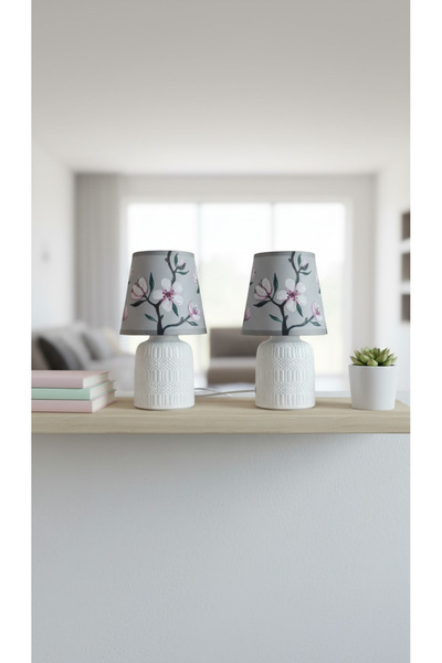 DecorKa Hand-painted Floral Bedside Lamp - Modern Design and Ambient Lighting