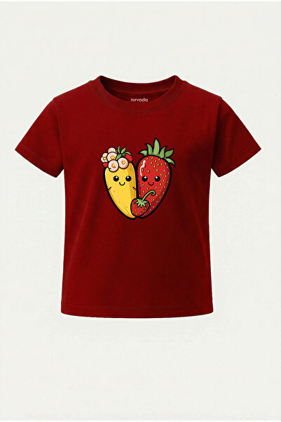nirvoda Children's T-Shirt Strawberry Banana Duo Printed Kids Tshirt