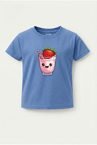 nirvoda Παιδικό μπλουζάκι με στάμπα φράουλας και μιλκσέικ