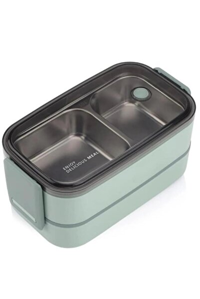 Vagonlife Beslenme Kutusu İki Katlı - Paslanmaz Çelik - 1400ml ( Kaşık ve Çat...