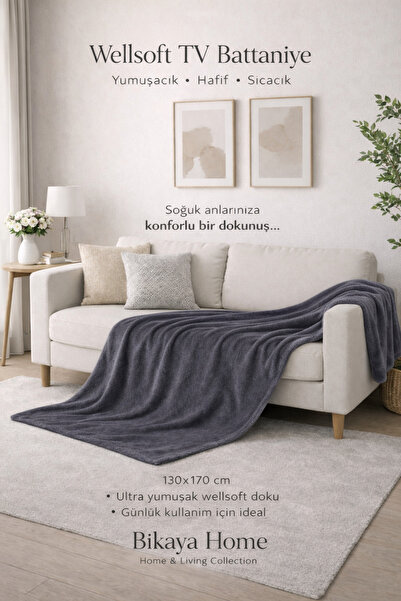 Bikaya Home Wellsoft 130x170 см Телевізійний плед | М'яка текстура | Легкий і...
