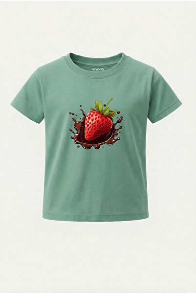 nirvoda Children's T-Shirt Chocolate Strawberry Printed Kids Tshirt