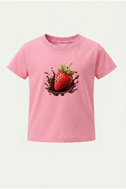 nirvoda Children's T-Shirt Chocolate Strawberry Printed Kids Tshirt