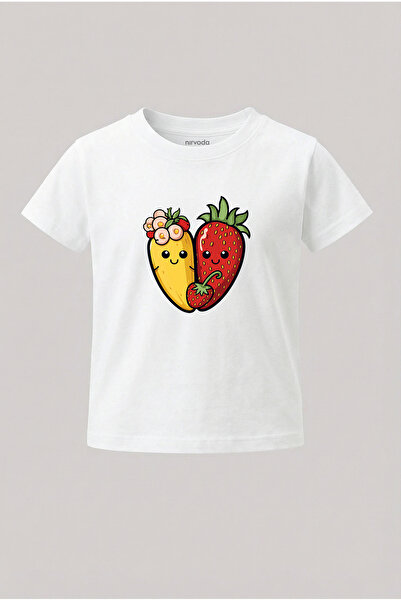 nirvoda Children's T-Shirt Strawberry Banana Duo Printed Kids Tshirt