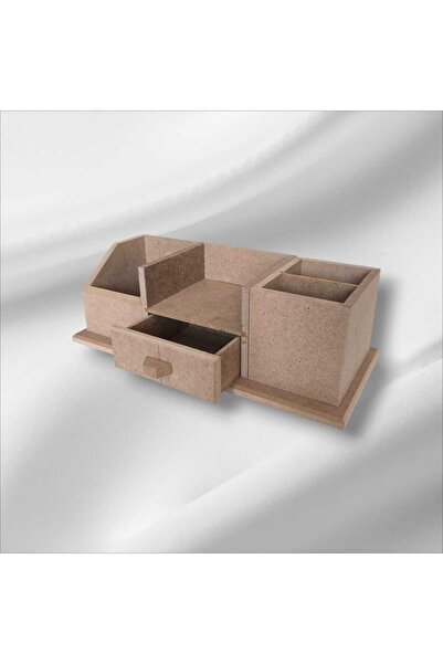 SEKAY AHŞAP منظم سطح المكتب الخشبي الخام مع حامل أقلام