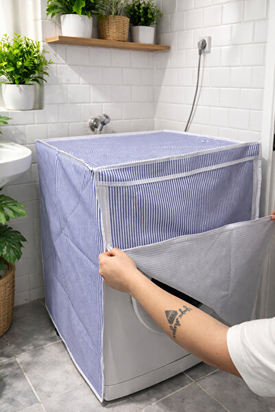 RİNDA Çamaşır Makinesi Örtüsü – Fermuarlı, Toz ve Nem Koruyucu, Yıkanabilir M...