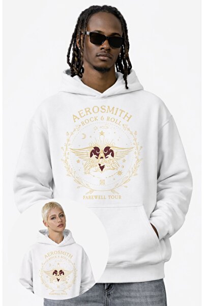 Fuddy Moda سويت شيرت بقلنسوة مطبوع عليه روك آند رول من إيروسميث للجنسين، هودي...