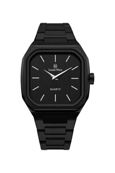Louis Nice ساعة رجالية لويس نايس ستيل اسود