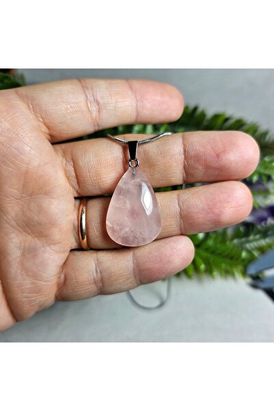 Singincraft Pink Quartz Natural Stone Necklace - 9 - (Handmade Design Products)