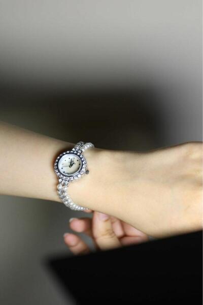 Louis Nice ساعة نسائية لويس نايس لؤلؤ فضي