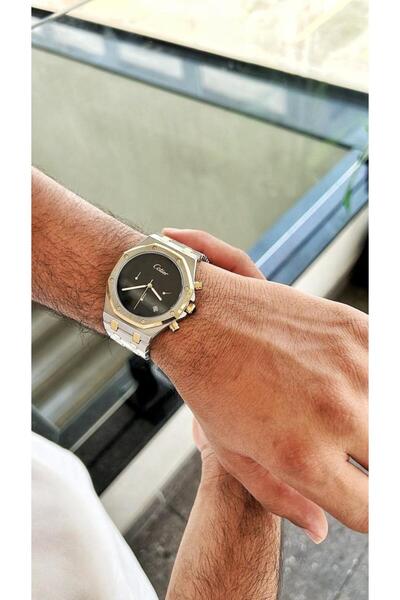 Cotier Couture men's steel watch in silver and gold