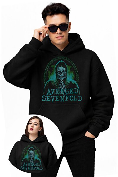 Fuddy Moda Φούτερ Unisex Avenged Sevenfold Written Hooded, Oversize Rock Band...