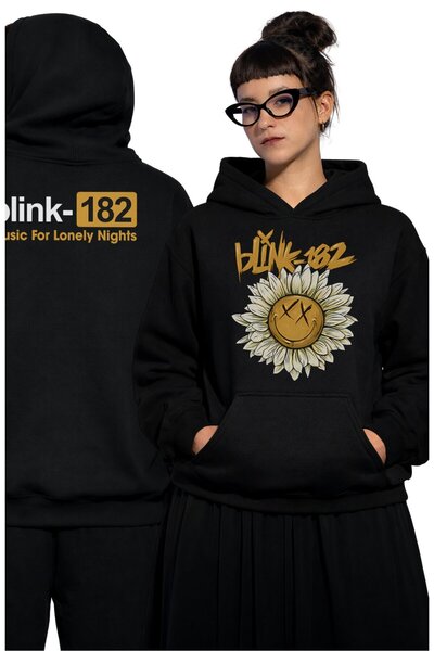 Fuddy Moda Unisex majica sa kapuljačom Blink-182 Sunflower Ense Štampano Sa k...