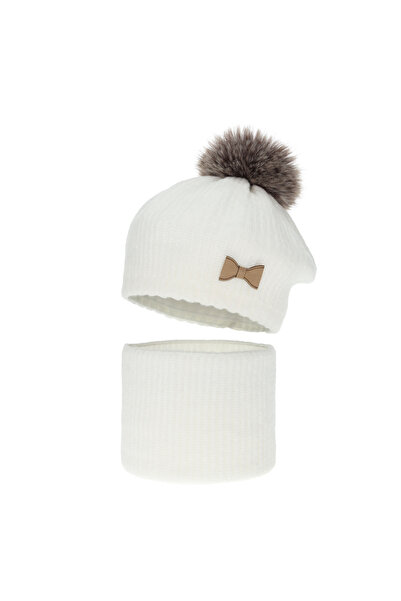 MiniKids Set bareta cu fular circular Genua alb 38-40