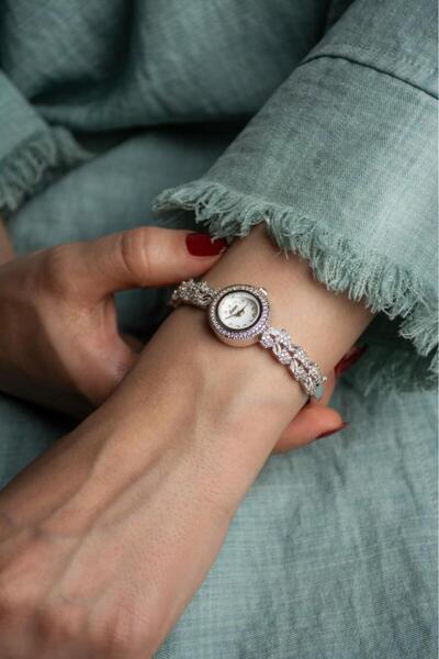 Cotier ساعة نسائية كوتير زركون ستيل فضي