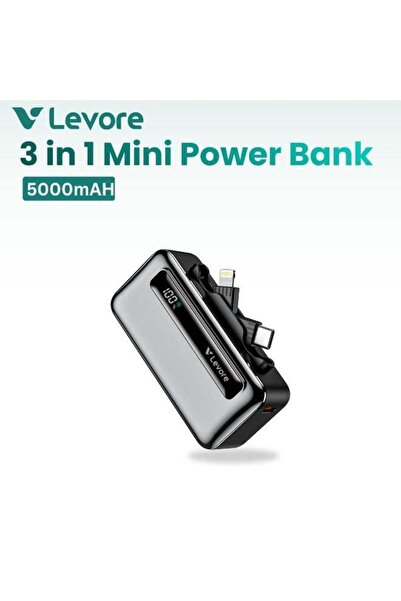 Levore 3-in-1 Mini Power Bank 5000mAh – Portable Fast Charging Power Bank