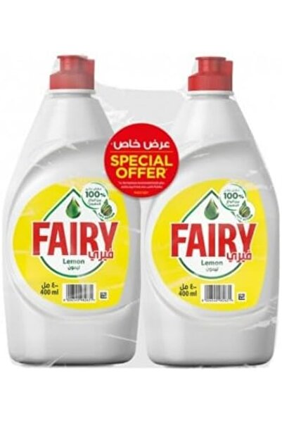 Fairy سائل غسيل الأطباق بالليمون 400 مل، عبوة من قطعتين