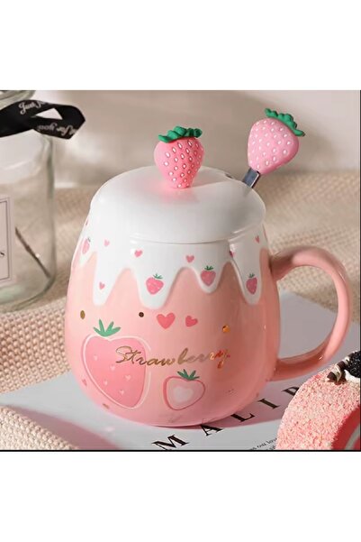 hediyeconcepti 500ml Large Capacity Ceramic Cute Decorative Fruit Design Coff...