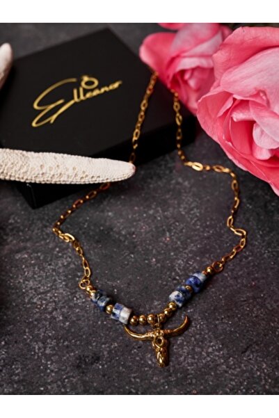 OEM 18K gold plated necklace - Aries with sodalite crystals