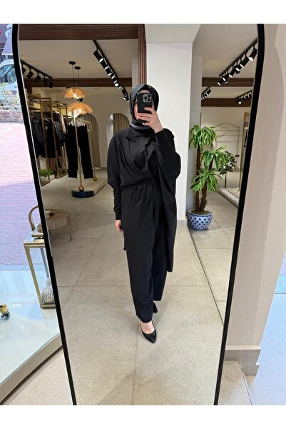 HİLAL OĞUZKAN Hilal Oğuzkan- Yarasa Kol Önü Pileli Tulum