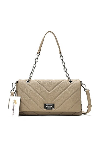 JERMYN'S Women's bag, genuine leather, Almeira, beige