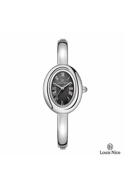 Louis Nice ساعة نسائية بنجرة باللون فضي