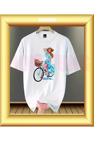 HOFFNUNG Tricou UNISEX cu mânecă scurtă, guler rotund, imprimat cu FLORI, BIC...