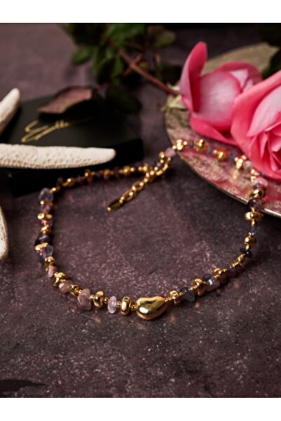 OEM 18k gold plated necklace with amethyst