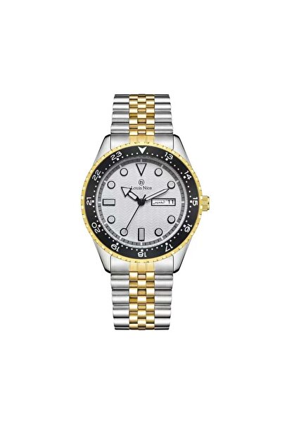 Louis Nice Men's steel watch in silver and gold (black)