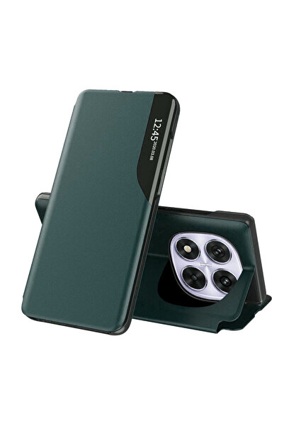 Techsuit Husă din piele cu clapă pentru Xiaomi Redmi Note 14 Pro 5G, verde