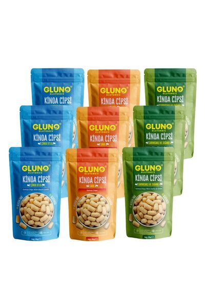 Gluno Glutensiz مجموعة رقائق الكينوا 9 قطع