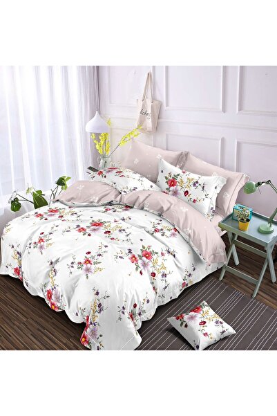 Kotonia Home 6-piece fine thick bed linen with elastic, XXL - Floral pattern,...