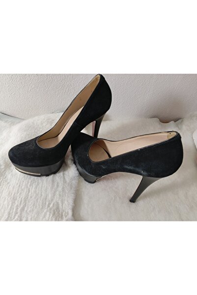 hoaryage Ψηλοτάκουνα μαύρα σουέτ παπούτσια