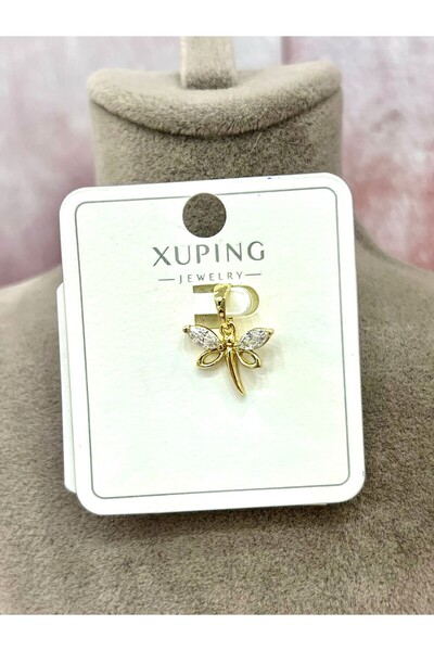 XUPING JEWELRY Zirkon Taşlı Yusufçuk Kolye Ucu - VVIP Kararmaz Seri (14k Gold)