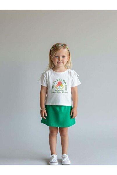 Zekids Κοριτσίστικο βαμβακερό μπλουζάκι με φλοράλ στάμπα