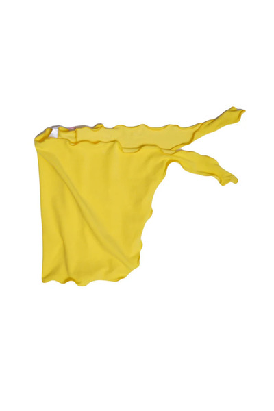 PETIT-ATELlER سروال سباحة قصير أصفر من قماش تيري للبنات من بيتيت أتيليه، ذو م...