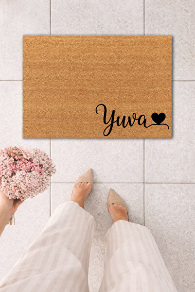 MatsUp Koko Kapı Önü Yuva Kalp Baskılı Paspas