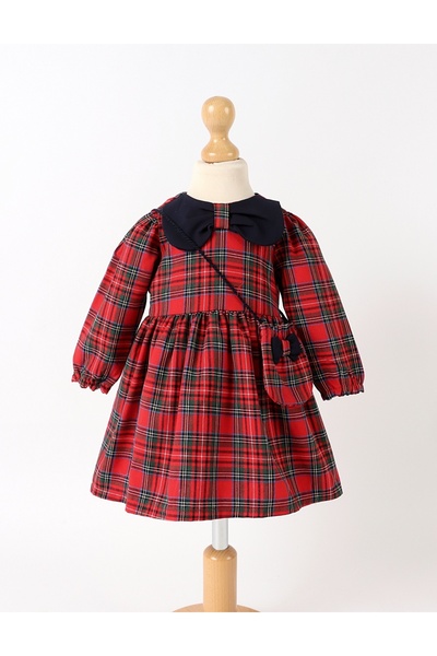 MiniKids Dress with bag, Bella, red-navy blue 104 (3-4 years)