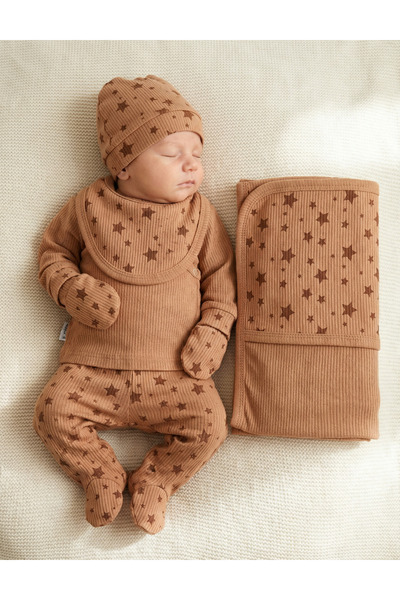 MiniKids 7-piece baby set, Gabriel, brown 62 (0-3 months)